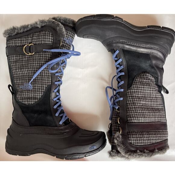 The North Face Shellista Tall Lace Black Gray Snow Boots Women Sz 8.5 - Picture 5 of 12